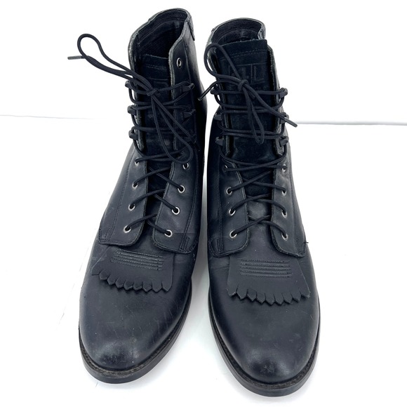 Ariat Heritage Lacer Boots Lace Up Ropers Kiltie Leather Western Womens 11 - Picture 4 of 9
